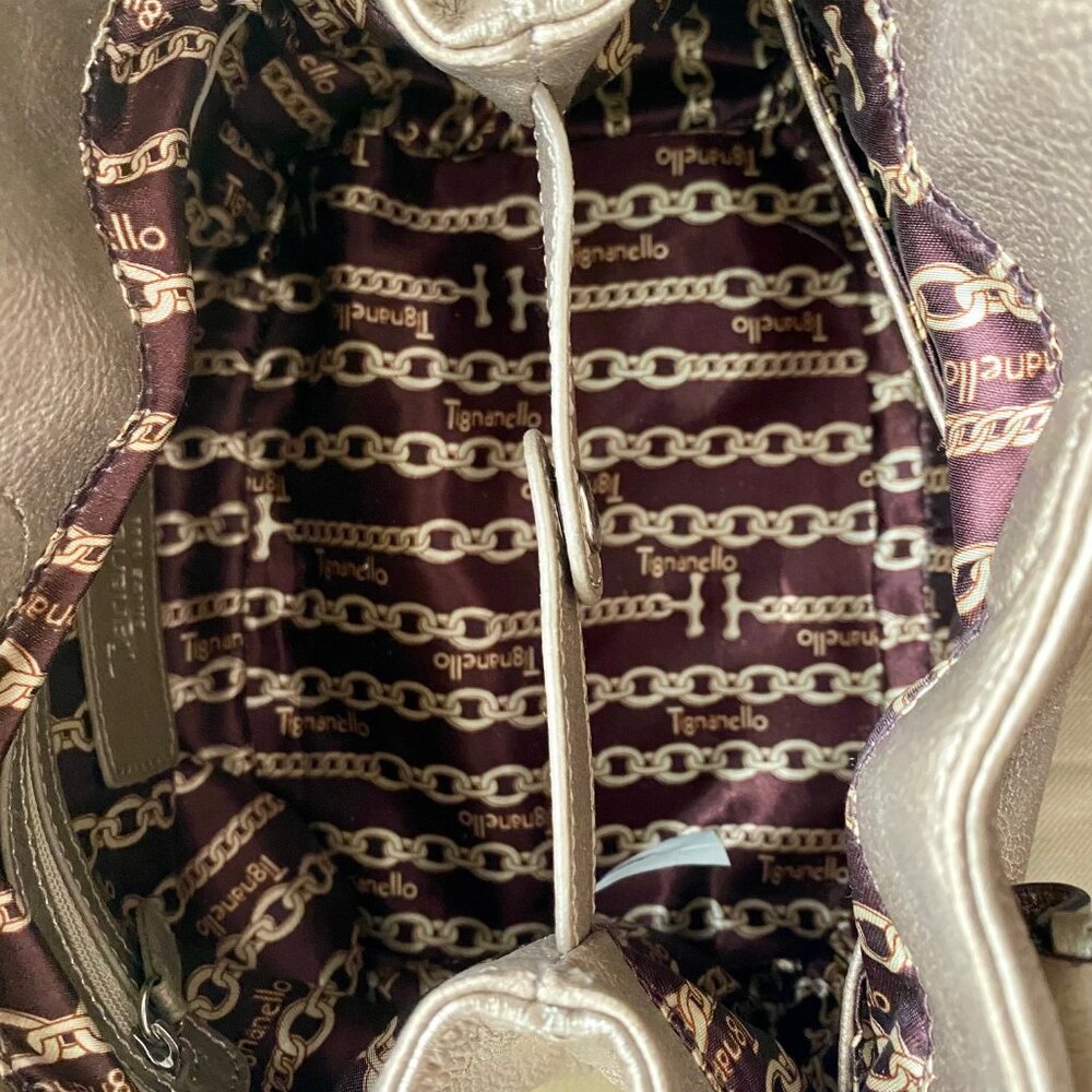 Tignanello Silver Metalic Satchel / Purse - Picture 5 of 6